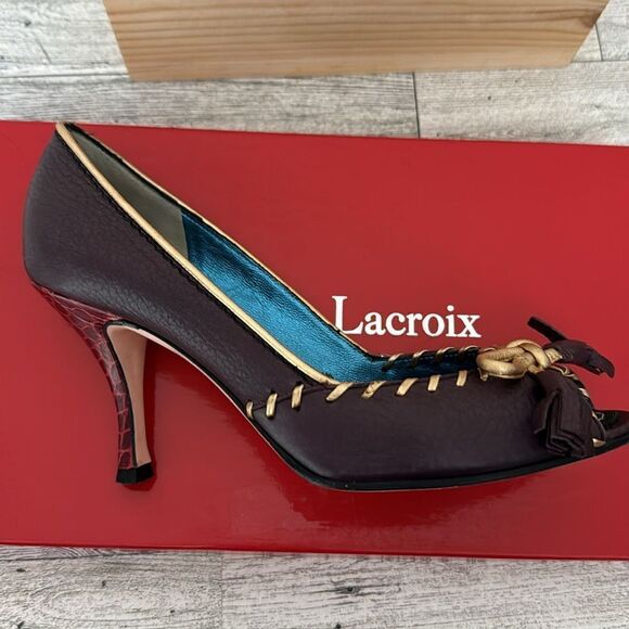 Christian Lacroix Peep Toe Heels Size 36 (US 6) - Picture 6 of 17